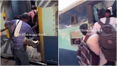 bihar railway station viral video download|Video: People attempt to board train by jumping onto coupler